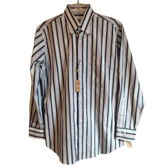 NWT Peter Millar Stripe Men’s Button Down Shirt sz M 100% Cotton - Picture 1 of 6